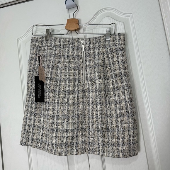 NWT Rachel Zoe Classic Tweed Skirt in Black and White(B7) - Picture 4 of 5